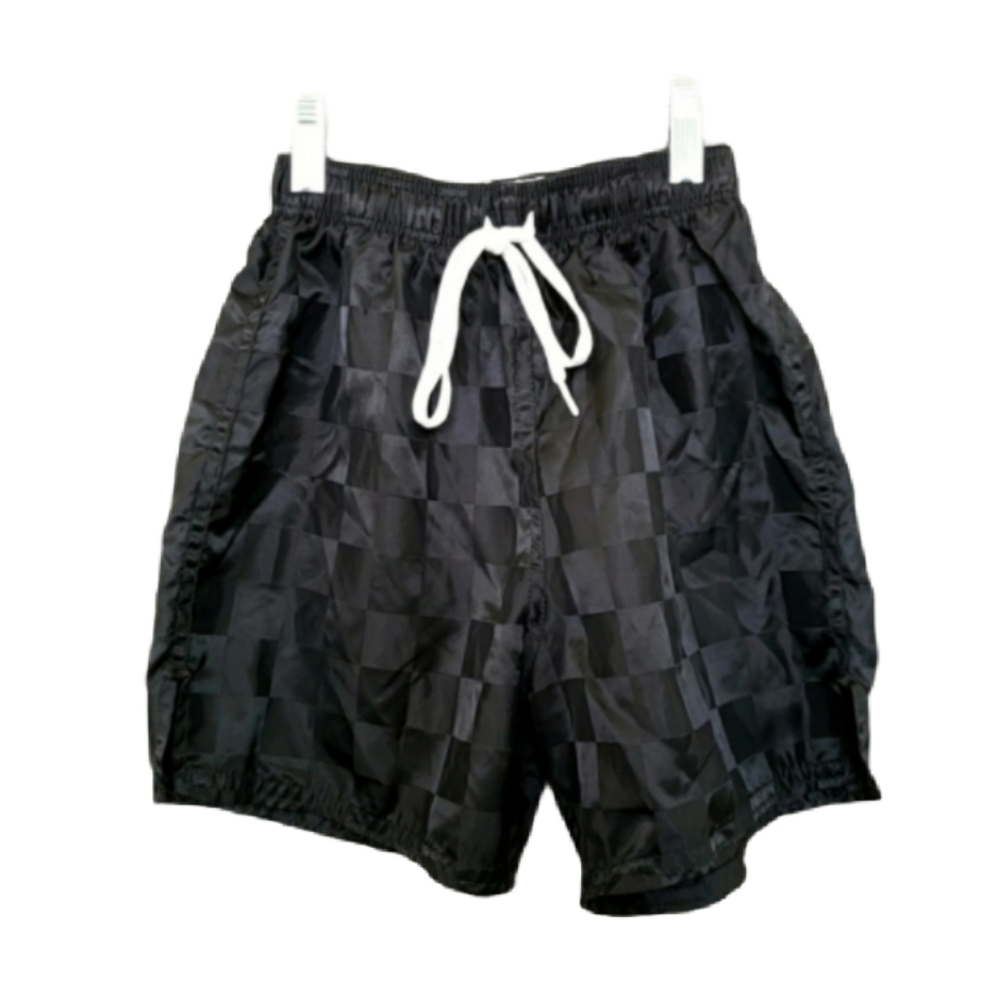 Black Checkered Alleson Nylon Shorts
